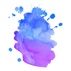 Abstract isolated colorful vector watercolor splash.