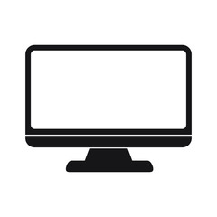 Computer monitor icon. Flat PC symbol.