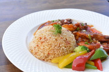 Rice with Grilled Shrimp