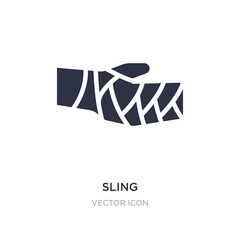 sling icon on white background. Simple element illustration from Hands and gestures concept.