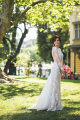 bride in the park