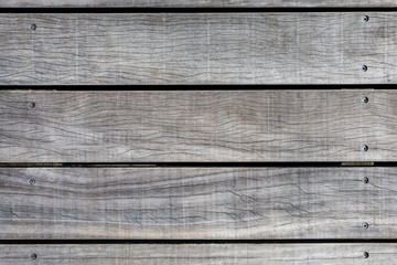 Wood planks with screws background, Outdoor wooden floor texture