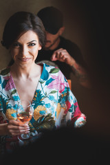 woman with glass of red wine