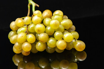 grapes on a black background