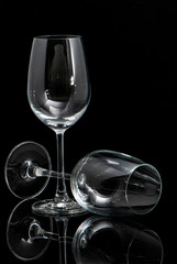 wine glasses black background