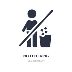 no littering icon on white background. Simple element illustration from Maps and Flags concept.