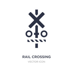 Obraz premium rail crossing icon on white background. Simple element illustration from Maps and Flags concept.