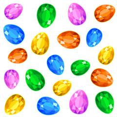 Low poly easter eggs isolated on white background. Vector illustration, EPS 10.