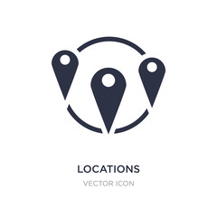 locations icon on white background. Simple element illustration from Maps and Flags concept.