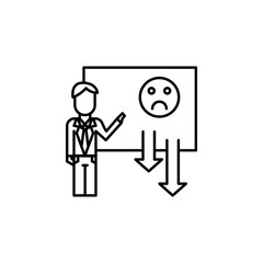 Corporate and business, bad, fail, feedback, report icon