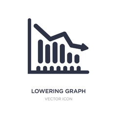 lowering graph icon on white background. Simple element illustration from Marketing concept.