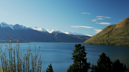 Panoramic view, The remarkables, Lake Wakatipu and Queenstown, South Island, New Zealand