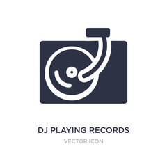 dj playing records icon on white background. Simple element illustration from Party concept.