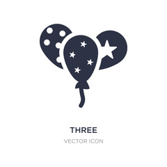 three ornamental balloons icon on white background. Simple element illustration from Party concept.