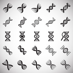 DNA icons set on white background for graphic and web design. Simple vector sign. Internet concept symbol for website button or mobile app.