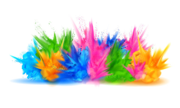 colorful Happy Holi background for color festival of India celebration greetings