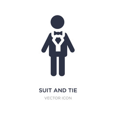 suit and tie icon on white background. Simple element illustration from Party concept.