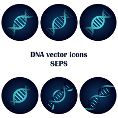 Set of icons. Symbols  of deoxyribonucleic acid (DNA).
