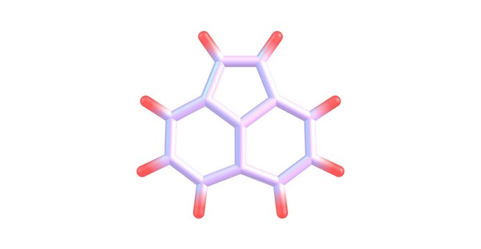 Acenaphthylene molecular structure isolated on white