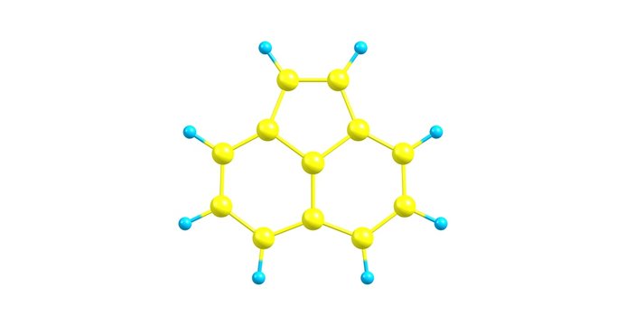 Acenaphthylene molecular structure isolated on white