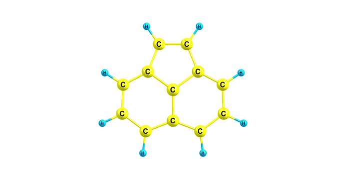 Acenaphthylene molecular structure isolated on white