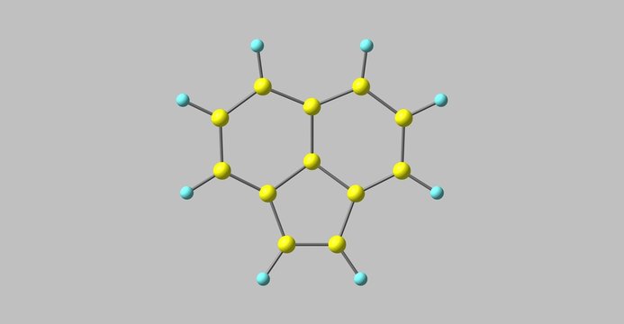 Acenaphthylene molecular structure isolated on grey