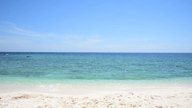 Seascape Beautiful tropical beach in Ko Phuket and clear sea water Thailand in sunny summer day