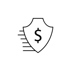 shield, dollar, protection, insurance icon. Element of insurance icon. Thin line icon for website design and development, app development. Premium icon