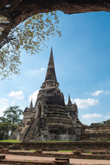 Obraz premium Wat Phra Si Sanphet, the old temple in Ayutthaya and a World Heritage Site.