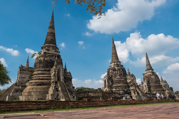 Wat Phra Si Sanphet, the old temple in Ayutthaya and a World Heritage Site.