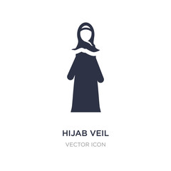 hijab veil icon on white background. Simple element illustration from Religion concept.