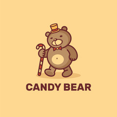 Candy bear. Logo template.