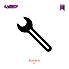 Outline wrench icon isolated on white background. Best modern. Graphic design, mobile application, beauty icons 2019, user interface. Editable stroke. EPS10 format vector