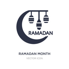 ramadan month icon on white background. Simple element illustration from Religion concept.
