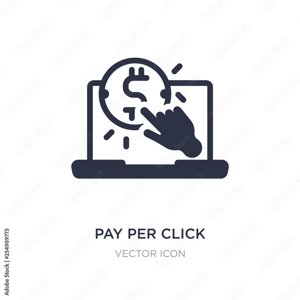 Poster pay per click icon on white background. simple element illustration from search engine optimization 