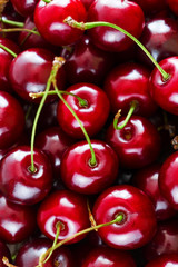 Fresh organic cherries close up