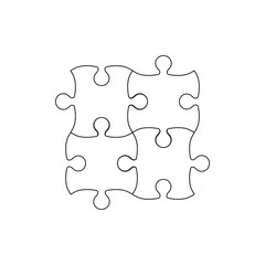 Simple puzzle icon. Vector illustration, flat design.