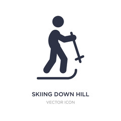 skiing down hill icon on white background. Simple element illustration from Sports concept.