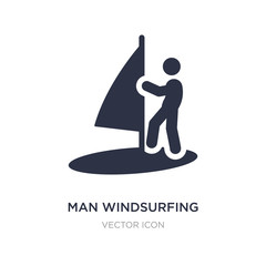 man windsurfing icon on white background. Simple element illustration from Sports concept.