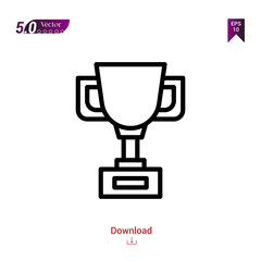Outline trophy icon isolated on white background. Best modern. Graphic design, mobile application, beauty icons 2019, user interface. Editable stroke. EPS10 format vector