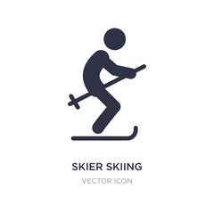 Fototapeta na wymiar skier skiing icon on white background. Simple element illustration from Sports concept.