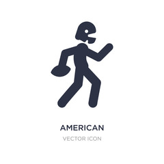 american football player running with the ball icon on white background. Simple element illustration from Sports concept.