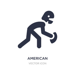 Fototapeta na wymiar american football player picking the ball icon on white background. Simple element illustration from Sports concept.