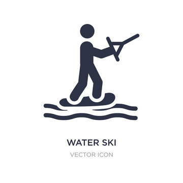 water ski icon on white background. Simple element illustration from Sports concept.