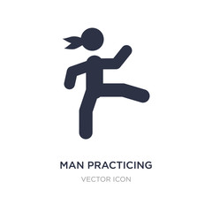 man practicing martial arts icon on white background. Simple element illustration from Sports concept.