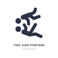 two judo fighters icon on white background. Simple element illustration from Sports concept.