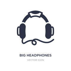 big headphones icon on white background. Simple element illustration from Technology concept.