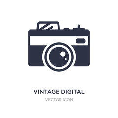 vintage digital camera icon on white background. Simple element illustration from Technology concept.
