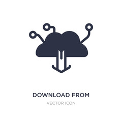 download from virtual cloud icon on white background. Simple element illustration from Technology concept.
