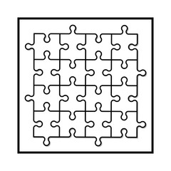 Puzzles Vector illustration of puzzle symbol, flat simple design. - Vector